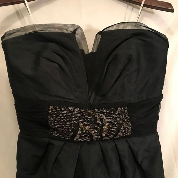 Kay Unger New York Black Cocktail Deep V Tie Back Sash Size 6 - Picture 2 of 10